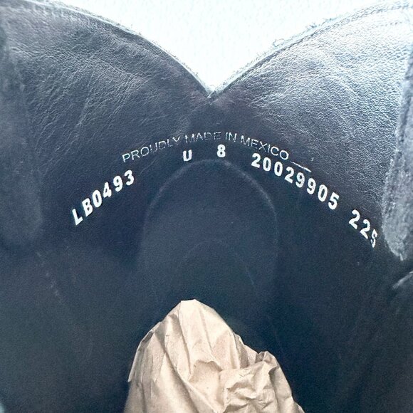 Lane LEXINGTON Womens Cowboy Bootie 8 Black Suede Western Cowgirl Short Boots - Picture 9 of 11